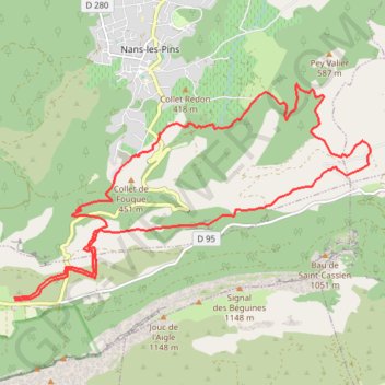 Sainte-Baume - Chemin des Roys GPS track, route, trail