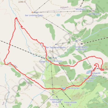 Autriche randonnée au dessus de Finkenberg GPS track, route, trail