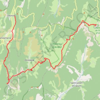 GTV - Tour du Vercors à pied - Font d'Urle - Léoncel GPS track, route, trail