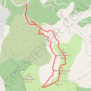 Crête du Mont Macaron GPS track, route, trail