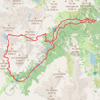 Circuit des lacs en vallée du Marcadau GPS track, route, trail