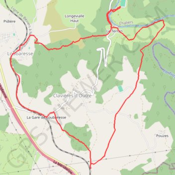 Circuit Margeride Truyère - Loubaresse GPS track, route, trail