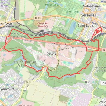 Versailles - le plateau de Satory GPS track, route, trail