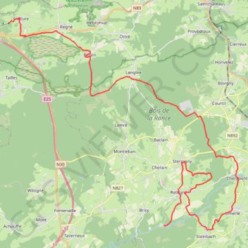 Vielsalm-Cherain 40km - Groene Route GPS track, route, trail