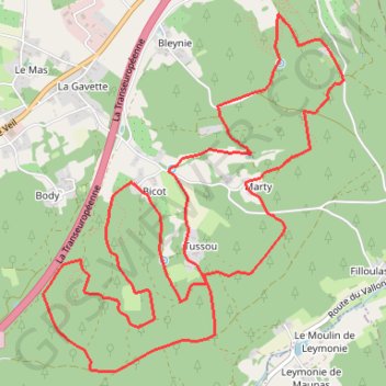 Les Trois Fontaines - Sourzac GPS track, route, trail