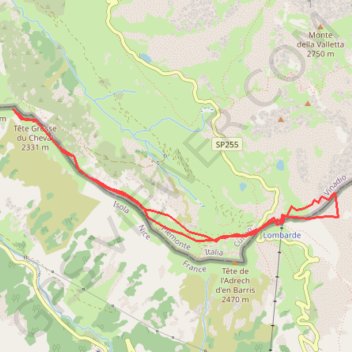 Col de la Lombarde, cime de la Lombarde GPS track, route, trail