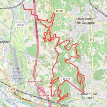 Rando sur Morières les Avignon GPS track, route, trail