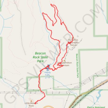 Hamilton Mountain Loop via Hardy and Rodney Falls GPS track, route, trail