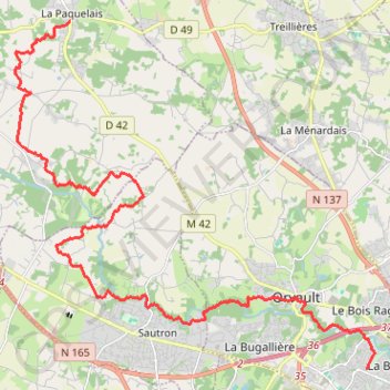De La Paquelais (44) à Orvault (44) Petit Chantilly GPS track, route, trail