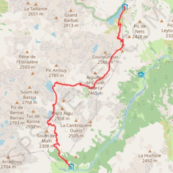 Hautes Pyrénées - Du refuge d'Ilheou au refuge Wallon GPS track, route, trail