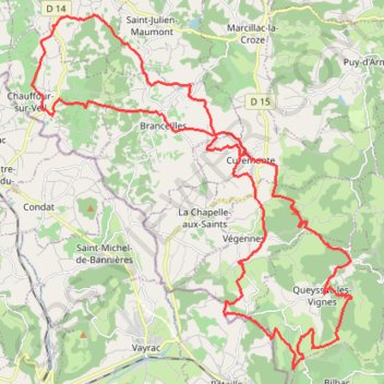 De Chauffour/veil à Queyssac via Curemonte - 10854 - UtagawaVTT.com GPS track, route, trail