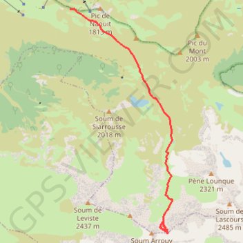 Col Arrouy depuis col de la Moulata (Hautacam) GPS track, route, trail
