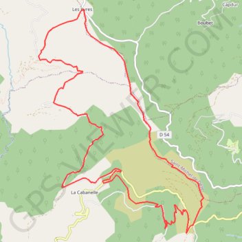Le col du serre du pradel à Les Ayres GPS track, route, trail