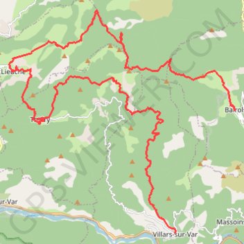 Bairols -Villars sur Var (06) GPS track, route, trail