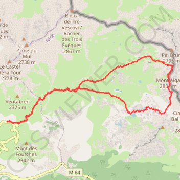 Mont Aiga - Lacs Morgon GPS track, route, trail