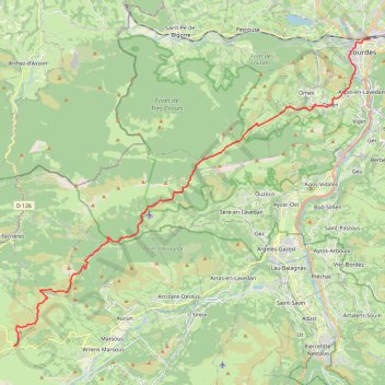 De la gare de Lourdes au col de Soulor GPS track, route, trail