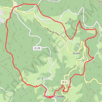 Thellis La Combe - Croix de Chaubouret GPS track, route, trail
