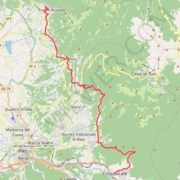 De Cittaducale à Poggio Bustone GPS track, route, trail