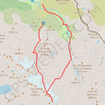 Pic aneto 3408m GPS track, route, trail