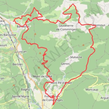 Barbazan GPS track, route, trail