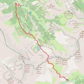De Ceillac à Maljasset GPS track, route, trail