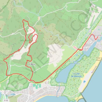 Gruissan - Piste les Caunes GPS track, route, trail