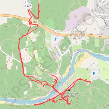 Autour du Pont du Gard GPS track, route, trail