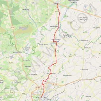 Le chemin aux Anglais - Périers à Coutances GPS track, route, trail