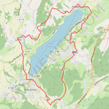 Pays Voironnais - Tour du Lac de Paladru GPS track, route, trail