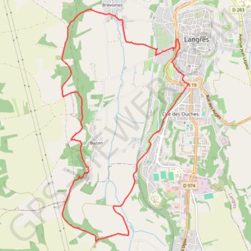 Langres voies romaines GPS track, route, trail