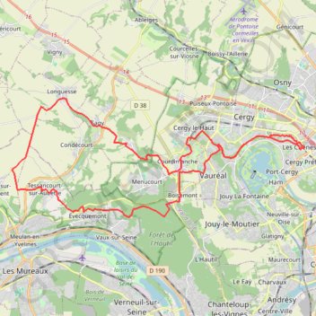 Cergy - Hautil - Tessancourt - Sagy GPS track, route, trail