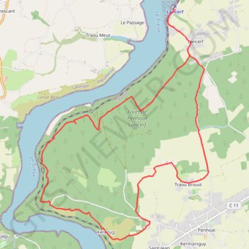 Autour de Lancerf GPS track, route, trail