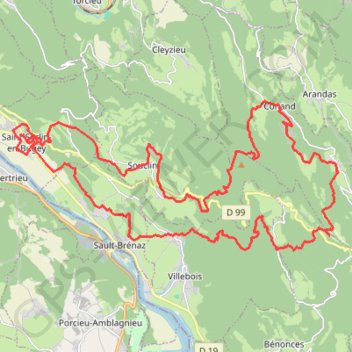Saint-Sorlin-en-Bugey Course à pied 42,31 km - 11 sept. GPS track, route, trail