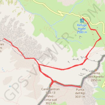 Pic de Caramatran - Pic de Punta dell'alp - Pointe des Sagnes longues GPS track, route, trail