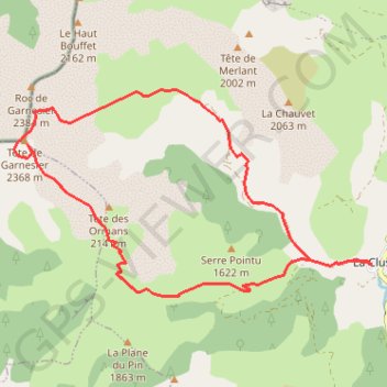 Tête de Garnesier via col de Corps GPS track, route, trail