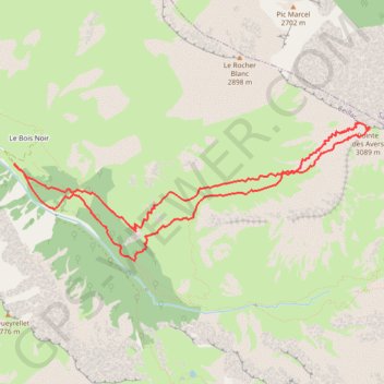 La pointe des Avers GPS track, route, trail