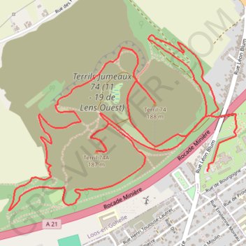 TraceGPS Issued Terril Loos-en-Gohelle GPS track, route, trail