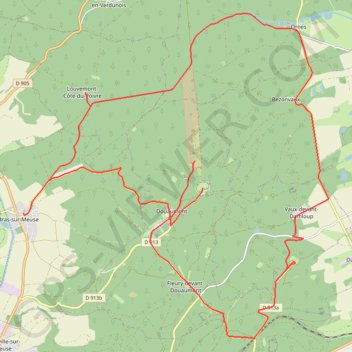 Villages détruits de la Bataille de Verdun - Bras-sur-Meuse GPS track, route, trail