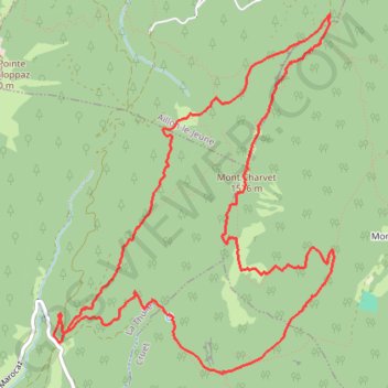 MONT CHARVET - CHALETS DUCREY - PRE RAVIER - COL DE MAROCAZ GPS track, route, trail