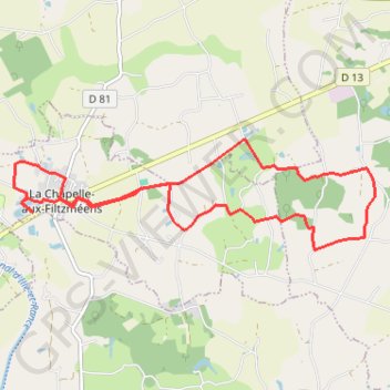 Circuit dans la campagne de La Chapelle aux Filtzméens GPS track, route, trail