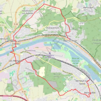 De Vernouillet à Vaux-sur-Seine GPS track, route, trail