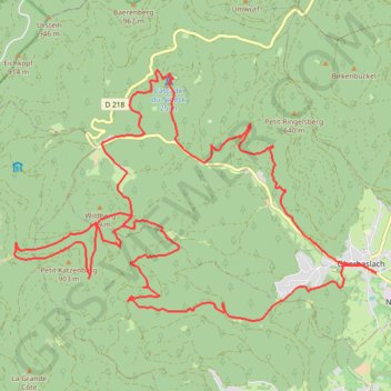 Cascade du Nideck - Col de Wildberg GPS track, route, trail