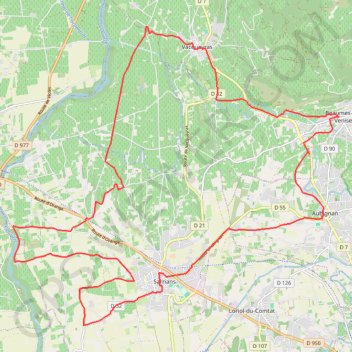 Les vignes Comtadines - Sarrians GPS track, route, trail