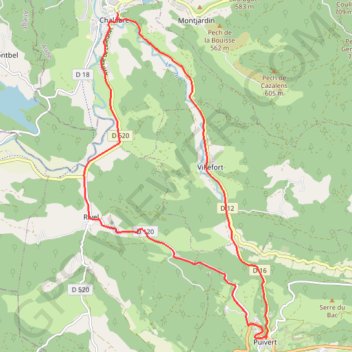 Chalabre GPS track, route, trail