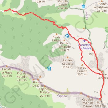 Pic de Crabère depuis Labach GPS track, route, trail