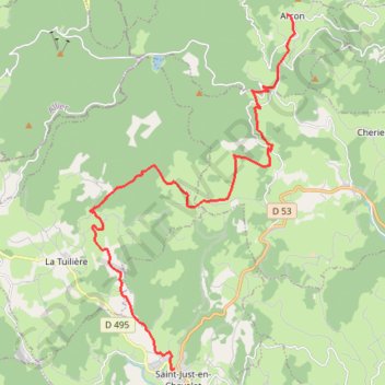 De Saint-Just-en-Chevalet à Arcon en GPS track, route, trail