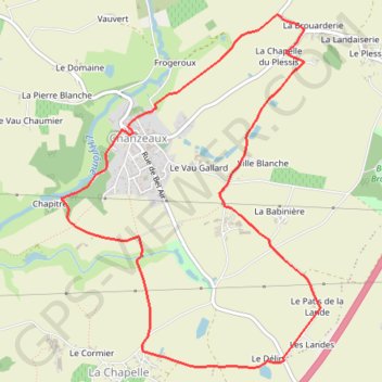 Chanzeaux - Le bocage GPS track, route, trail