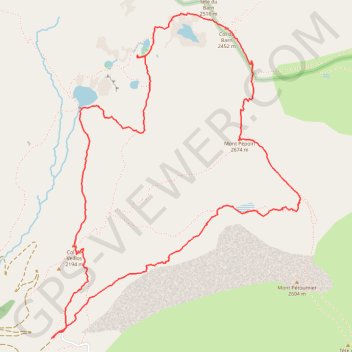 Les lacs de Millefonts et Mont pépoiri GPS track, route, trail