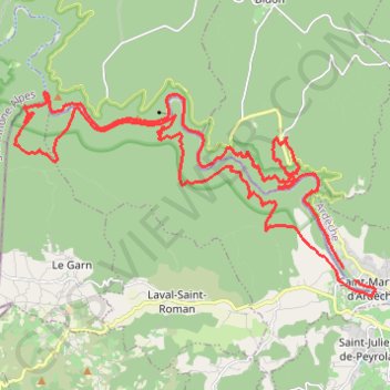 Trail des gorges de l'Ardèche 2017 (non officiel) GPS track, route, trail