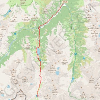 Hautes Pyrénées - Du refuge des Oulettes de Gaube à Cauterets GPS track, route, trail
